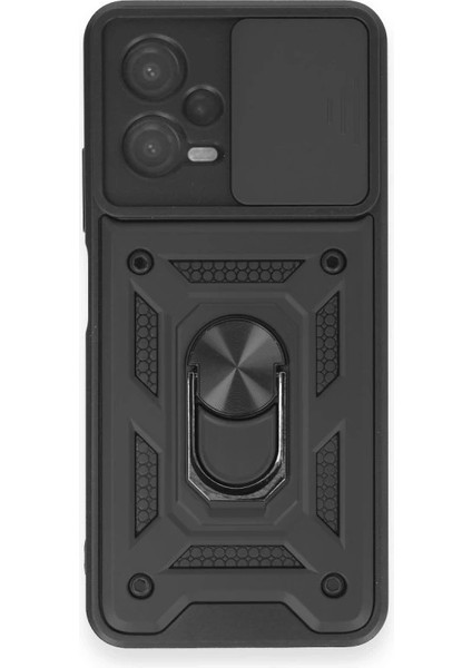 Buğz Xiaomi Redmi Note 12 4g Kılıf Pars Lens Yüzüklü Silikon - Siyah