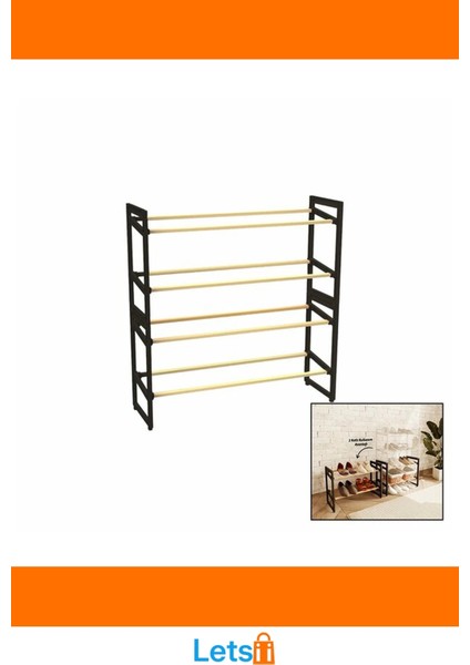 4 Katlı Şık Modern Ahşap Ayakkabılık Çift Kullanım 20X65X51 cm fırsatları
