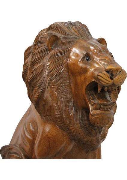 Buğz Ahşap Aslan Figürü 50 cm