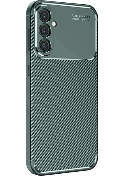 Buğz Samsung Galaxy S25 Kılıf Auto Focus Karbon Kapak - Koyu Yeşil