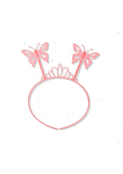 Buğz Toz Pembe Kelebek Kanadı Tacı ve Sopası