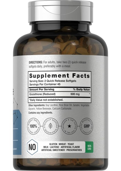 Glutathione 500MG Per Serving 90 Liposomal Softgels fiyatları