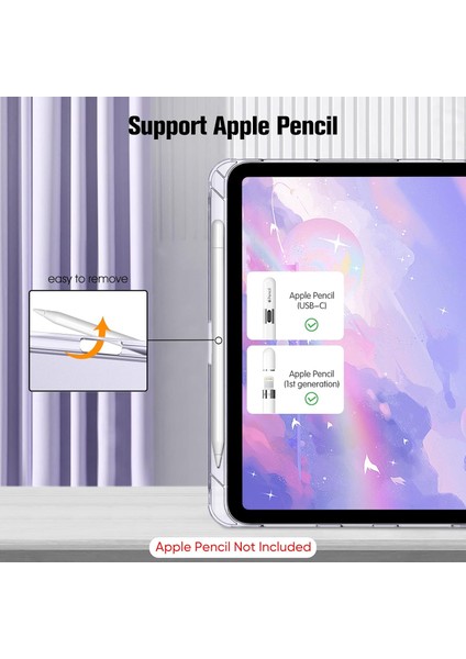 Apple Ipad 11. Nesil A16 2025/10. Nesil 2022 Kılıf Flip Cover Kalem Bölmeli Akıllı Uyku Standlı Çoklu Renkli Pc Cas modelleri