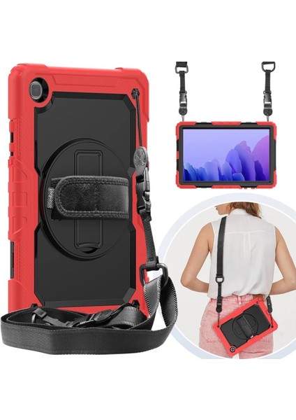 Buğz Samsung Galaxy T500 Tab A7 10.4 Kılıf Pars Tablet Kapak - Kırmızı