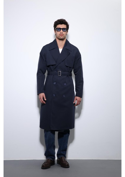 Lacivert Kruvaze Kapama Kemerli Trençkot fiyatları