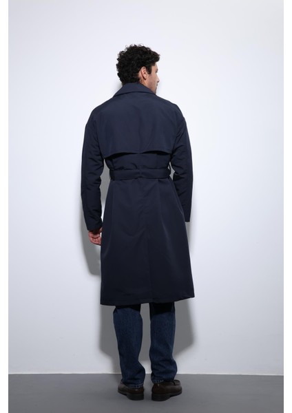 Lacivert Kruvaze Kapama Kemerli Trençkot indirimleri
