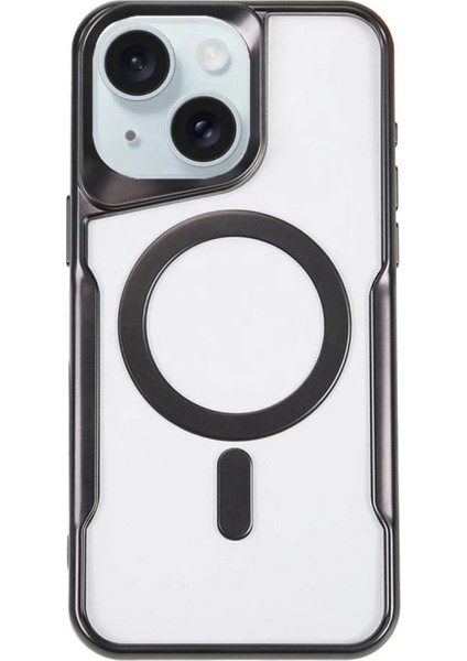 Buğz Iphone 15 Plus Kılıf Boyi Magsafe Silikon Kapak - Siyah