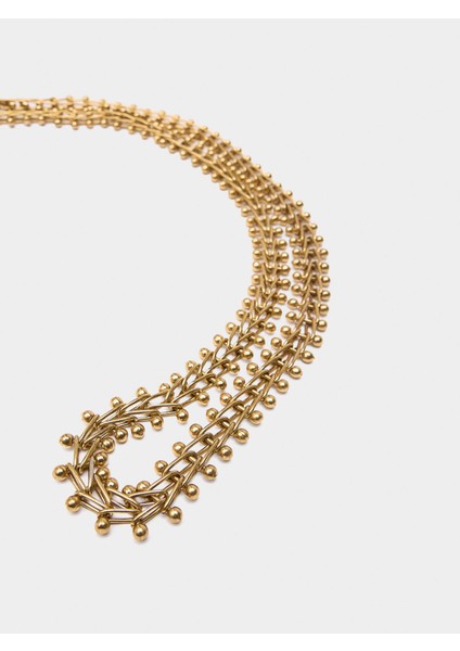 Metal Püskül Detaylı Kolye