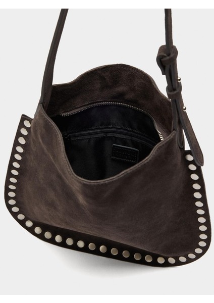 Zımba Detaylı Süet Deri Çapraz Askılı Çanta indirimleri