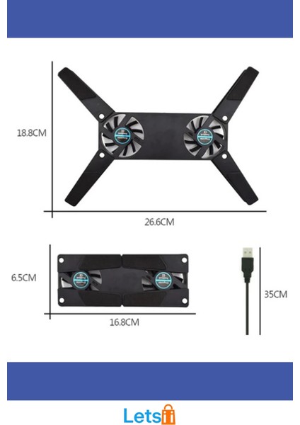 Katlanabilir Taşınabilir Laptop Soğutucu 60MM Fan ile Hızlı Soğutma indirimleri