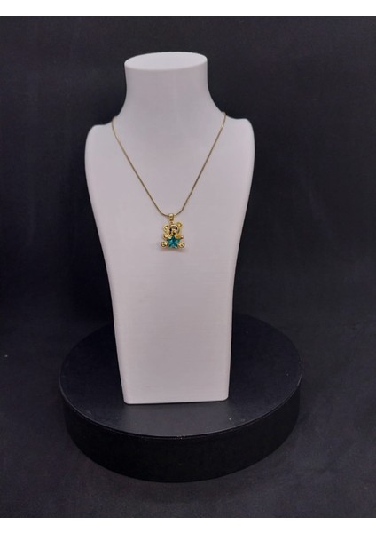 Mavi Taş Detaylı Ayıcık Kolye (Paslanmaz Çelik) fiyatları