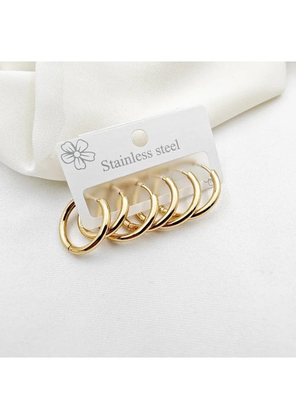 Çelik Çoklu Halka Küpe