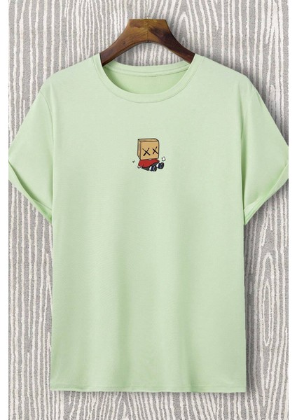 Kutu Kafa Baskılı Oversize T-Shirt