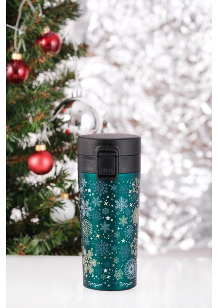 Yılbaşı Temalı 380Ml SUS304 Çelik Termos Mug 6 Saat Sıcak 12 Saat Soğuk Tutma fiyatları