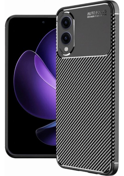 Buğz Samsung Galaxy S25 Edge Kılıf Auto Focus Karbon Kapak - Siyah