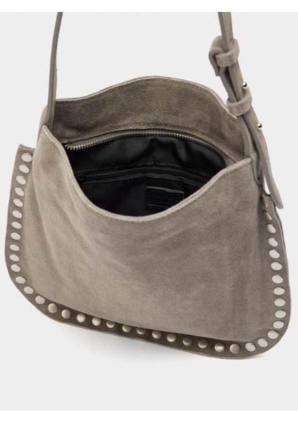 Zımba Detaylı Süet Deri Çapraz Askılı Çanta indirimleri