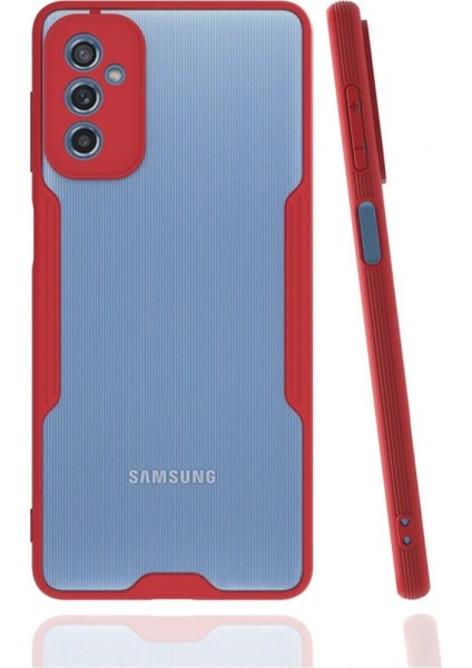 Buğz Samsung Galaxy M52 5g Kılıf Platin Silikon - Kırmızı