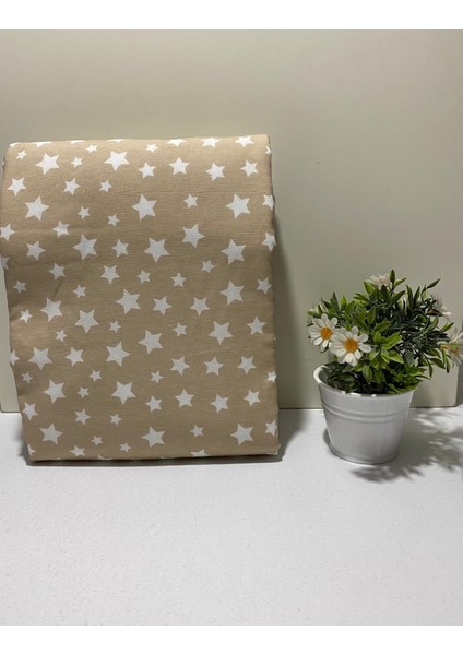 Ütü Masası Kılıfı Büyük Boy Ipli Stoperli Keçeli Kılıfı Örtüsü Bezi 55X140 cm Cream Star