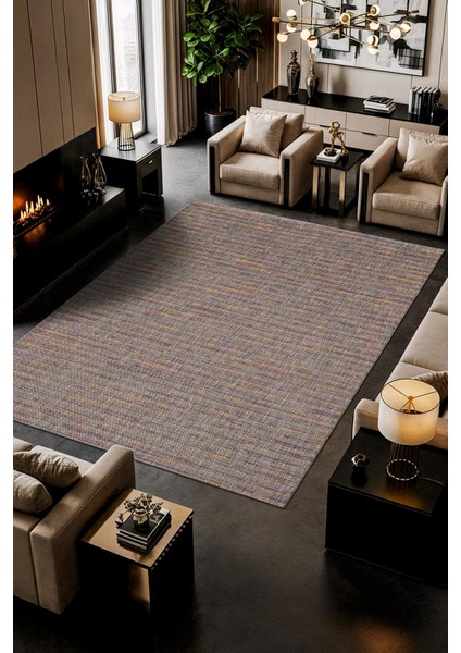 Zeen ZE003R Sisal Gri Kolay Temizlenebilir Makinede Yıkanabilir Mutfak Halısı Pamuk Taban