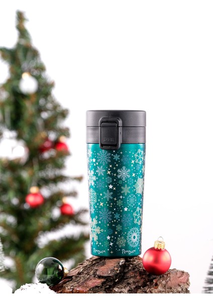 Yılbaşı Temalı 380Ml SUS304 Çelik Termos Mug 6 Saat Sıcak 12 Saat Soğuk Tutma fırsatları