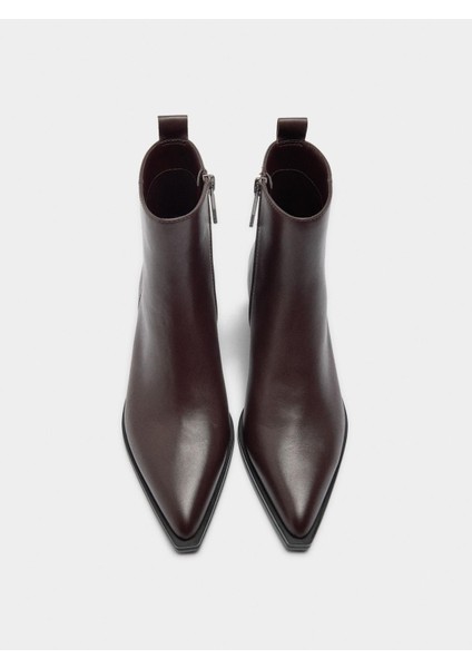 Geniş Topuklu Deri Bilekte Bot fiyatları