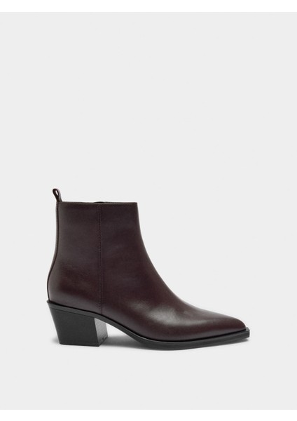 Geniş Topuklu Deri Bilekte Bot modelleri