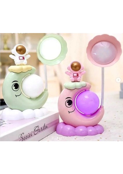 Buğz Çocuk Odası Ay ve Astronot Desenli Gece Lambası