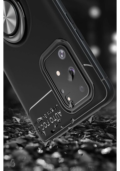 Buğz Samsung Galaxy A91 / S10 Lite Kılıf Range Yüzüklü Silikon - Siyah-Kırmızı indirimleri