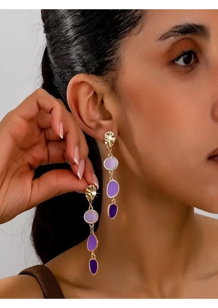 Şık Sallantılı Oval Küpe