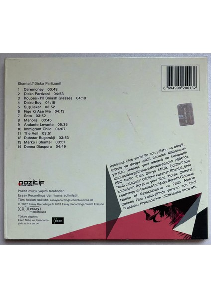 Shantel Disko Partizani CD (Orijinal 2007 Dönem Baskı Cd) fiyatları