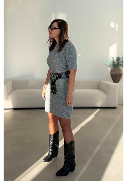 Gri Triko Elbise