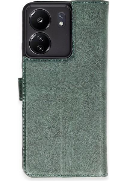 Buğz Xiaomi Redmi 13C Kılıf Trend S Plus Kapaklı Kılıf - Yeşil