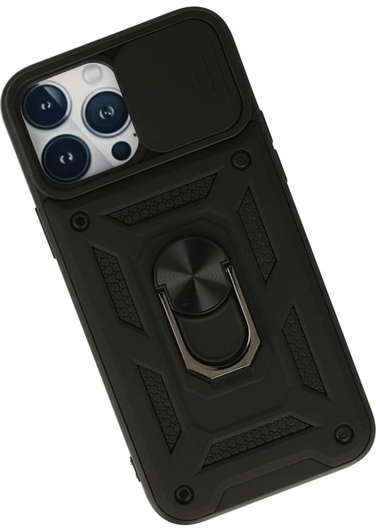 Buğz Iphone 13 Pro Kılıf Pars Lens Yüzüklü Silikon - Siyah modelleri