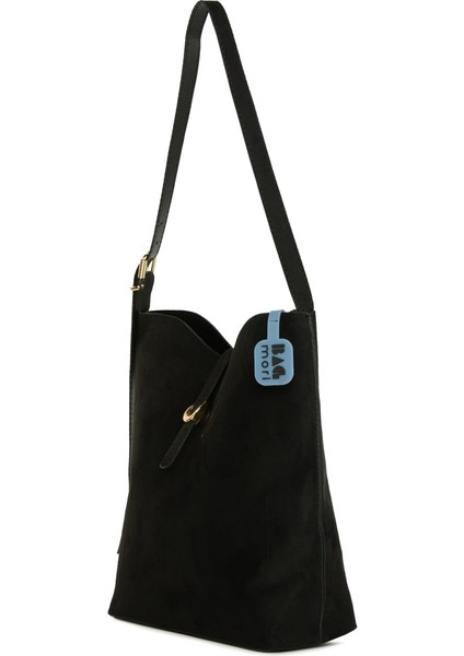 Siyah Şişe Dipli Kemer Detaylı Süet Çanta fiyatları