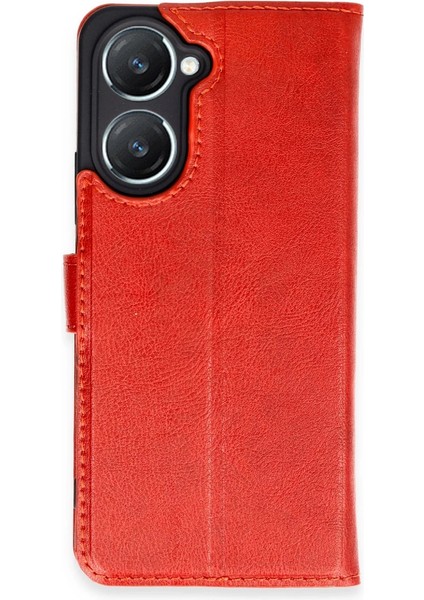 Buğz Vivo Y18 Kılıf Trend S Plus Kapaklı Kılıf - Kırmızı