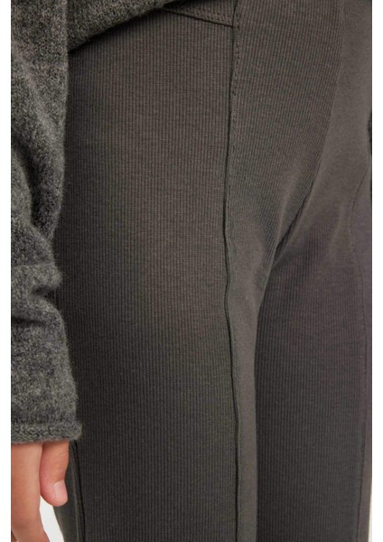 Kız Çocuk İspanyol Paça Yırtmaçlı Standart Boy Fitilli Kaşkorse Tayt