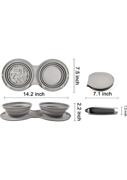 Buğz Mikopet Katlanabilir Ikili Mama ve Su Kabı