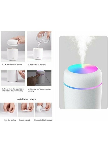 Şarj Edilebilir LED Işıklı Ultrasonik Hava Nemlendirici Mini Boy Buhurdanlık Ev ve Araç Için modelleri