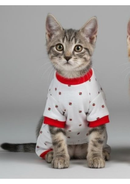 Berry Kedi Tulumu | Pamuklu Penye Kedi Kıyafeti | Küçük Irklar Için | Tüy Dökülmesini Azaltır