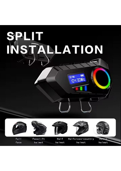 Y30 Kask Kulaklık Motosiklet Kulaklık Rgb Radyolu Intercom