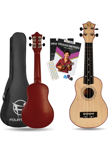 Loki Sp-21 Soprano Siyah Ukulele Seti (Başlangıç Seviye)