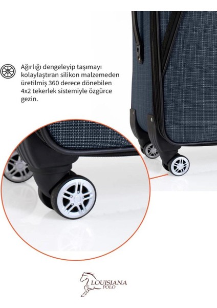 Orta Boy 4 Teker Kumaş Valiz Lüx modelleri