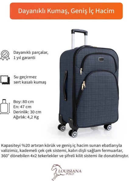 Orta Boy 4 Teker Kumaş Valiz Lüx indirimleri