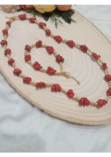 Kırmızı Kolye ve Bileklik Takımı fiyatları