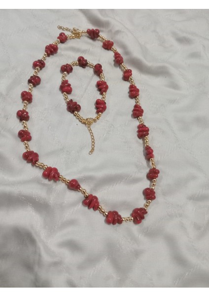 Kırmızı Kolye ve Bileklik Takımı modelleri