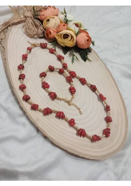 Kırmızı Kolye ve Bileklik Takımı indirimleri