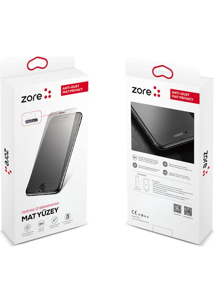 Apple iPhone 7 Plus Zore Anti-Dust Mat Privacy Temperli Ekran Koruyucu fiyatları