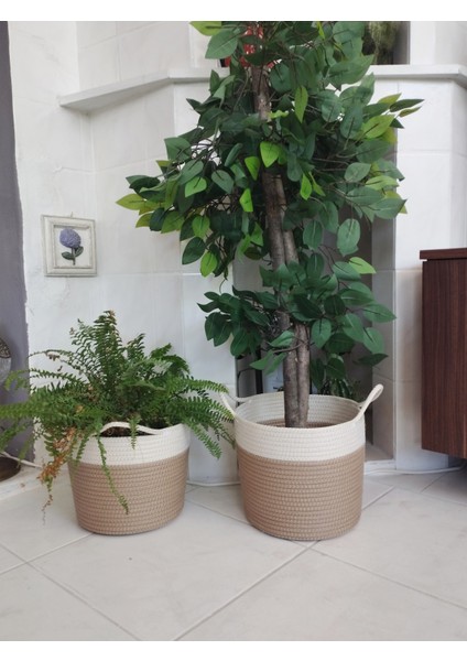 2 Adet Dekoratif Düzenleyici Sepet Saksılık