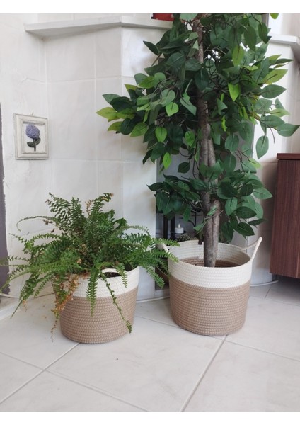 2 Adet Dekoratif Düzenleyici Sepet Saksılık