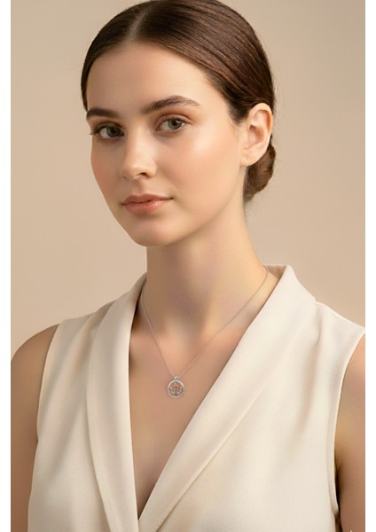 Mmif Çapa Kolye Gümüş Kaplama 46CM Zincir Uzunluğu Unisex Kolye